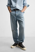 JEAN STRAIGHT FIT ÉCLABOUSSURES DE PEINTURE