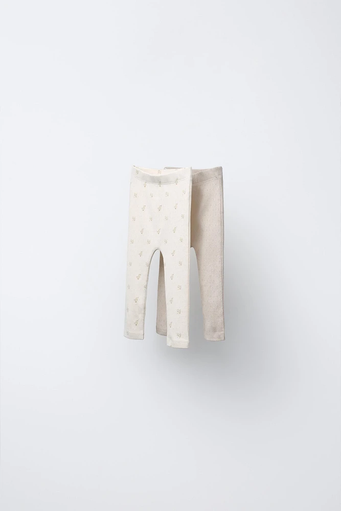 TWO-PACK POINTELLE PRINT LEGGINGS