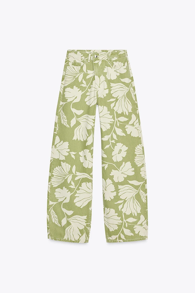 Z1975 STRAIGHT HIGH RISE FULL LENGTH PRINTED JEANS