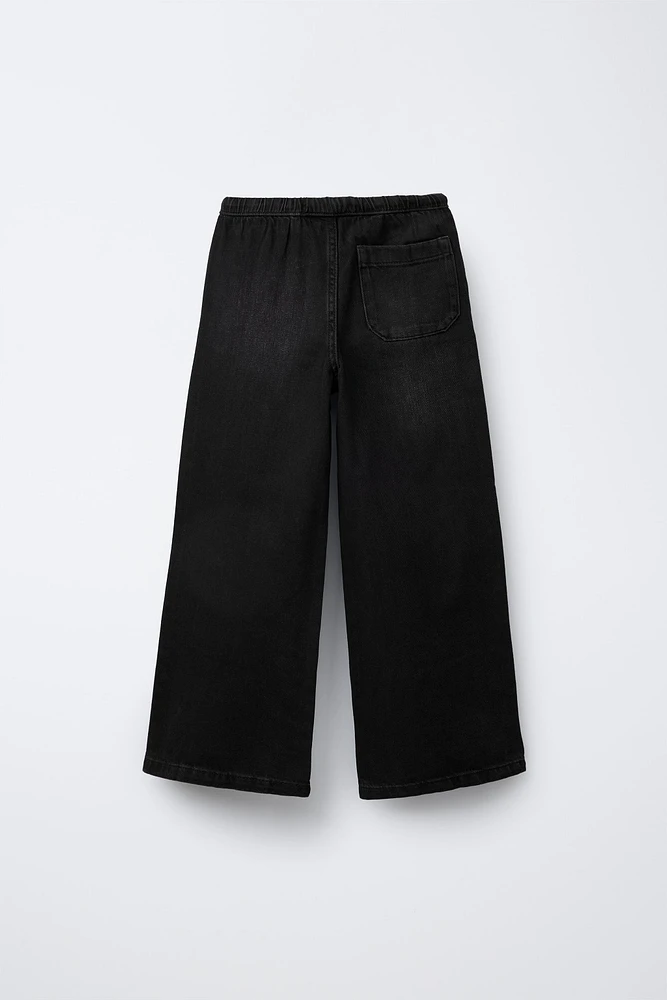 SLIM WAIST WIDE LEG JEANS