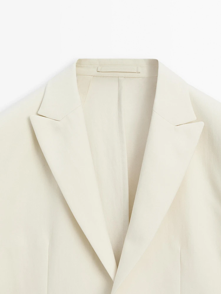 Veste de costume en coton mélangé