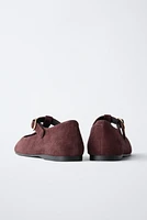 SUEDE T-BAR SHOES