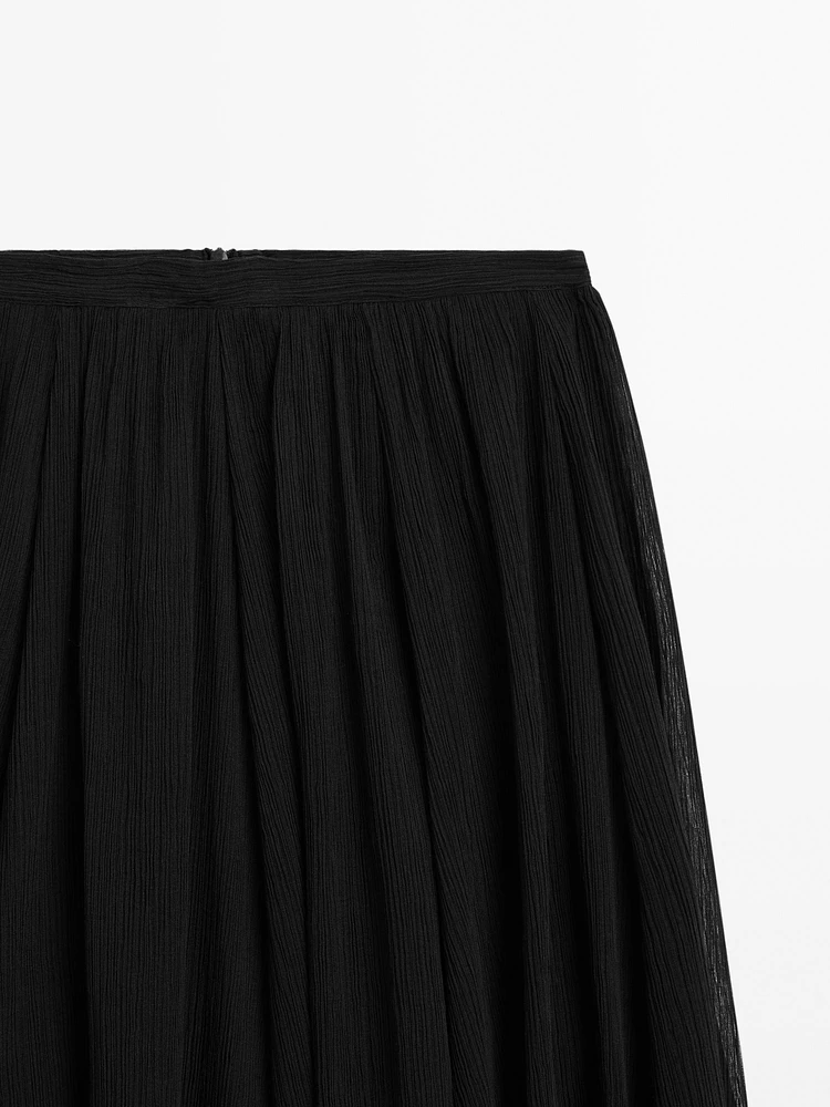 Jupe midi plissée volume