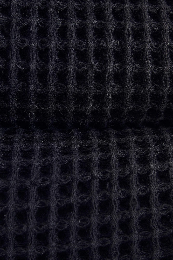 WAFFLE-KNIT COTTON BATH TOWEL