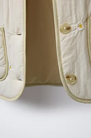 EMBROIDERED DAISY QUILTED JACKET
