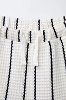 SHORT EN MAILLE CROCHET À RAYURES