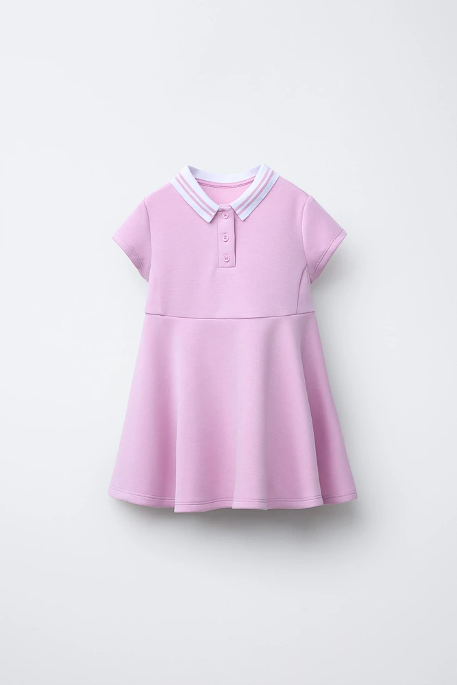 CONTRAST COLLAR TECHNICAL DRESS