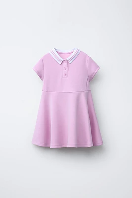 CONTRAST COLLAR TECHNICAL DRESS