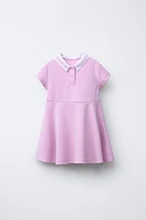 CONTRAST COLLAR TECHNICAL DRESS