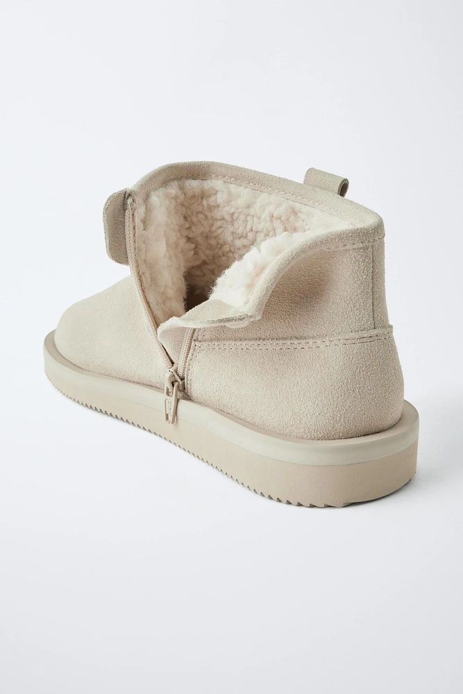 BOTTINES DOUBLÉES EN CUIR