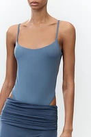 OPEN BACK POLYAMIDE BODYSUIT