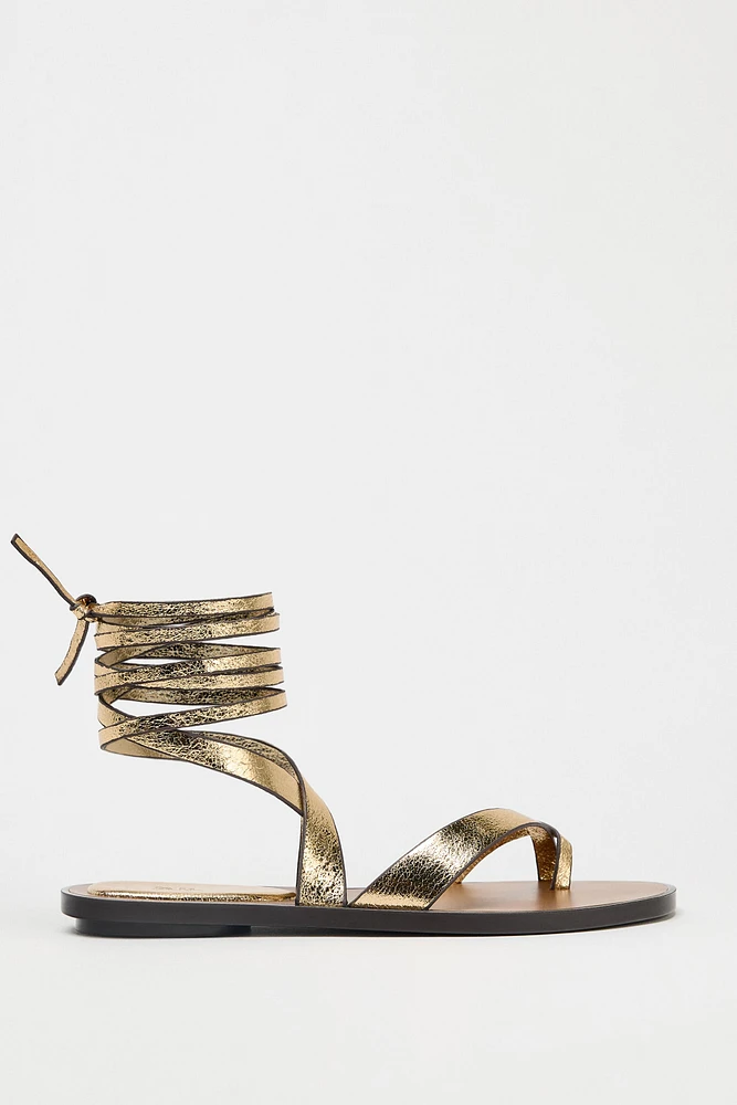 METALLIC EFFECT SANDALS