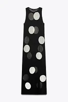 DOTTED KNIT MAXI DRESS