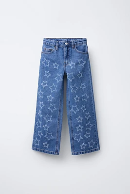 WIDE LEG JEANS WITH STARS