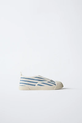 STRIPED COTTON SNEAKERS