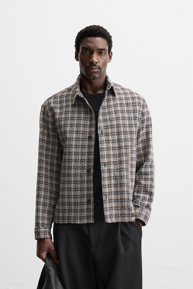 STRUCTURED CHECKERED OVERSHIRT