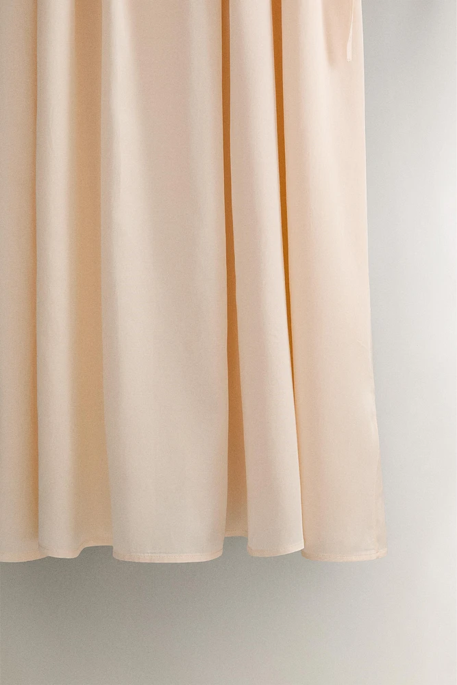 PLEATED SATEEN NIGHTGOWN