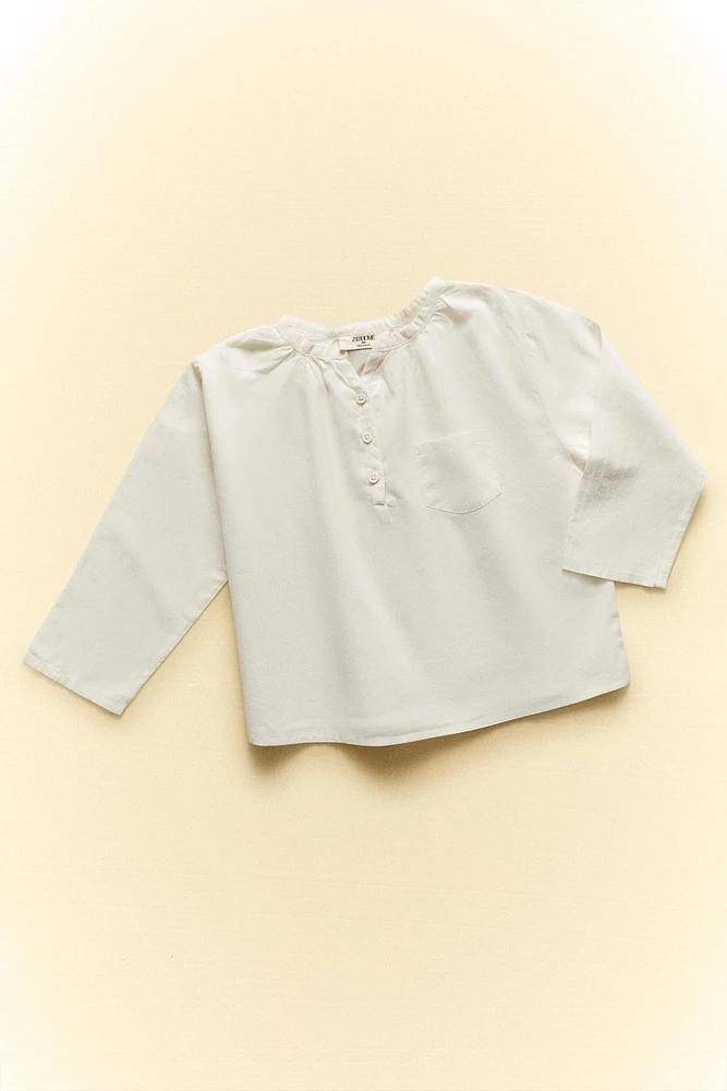 CHEMISIER LARGE ENFANT COTON UNI
