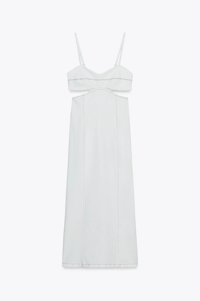 Z1975 CUT OUT DENIM MIDI DRESS