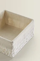 CORBEILLE CARRÉE AVEC TISSU INTÉRIEUR