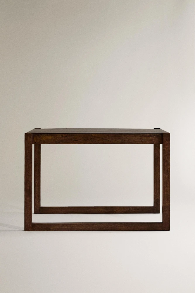 TABLE D’APPOINT BOIS CUIR GRAND FORMAT