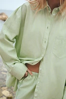 STRIPED OVERSIZED POPLIN SHIRT