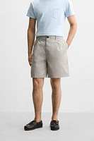BERMUDA RELAXED FIT EFFET PLISSÉ