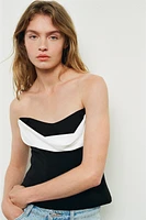 TOP BUSTIER EN MATIÈRES VARIÉES