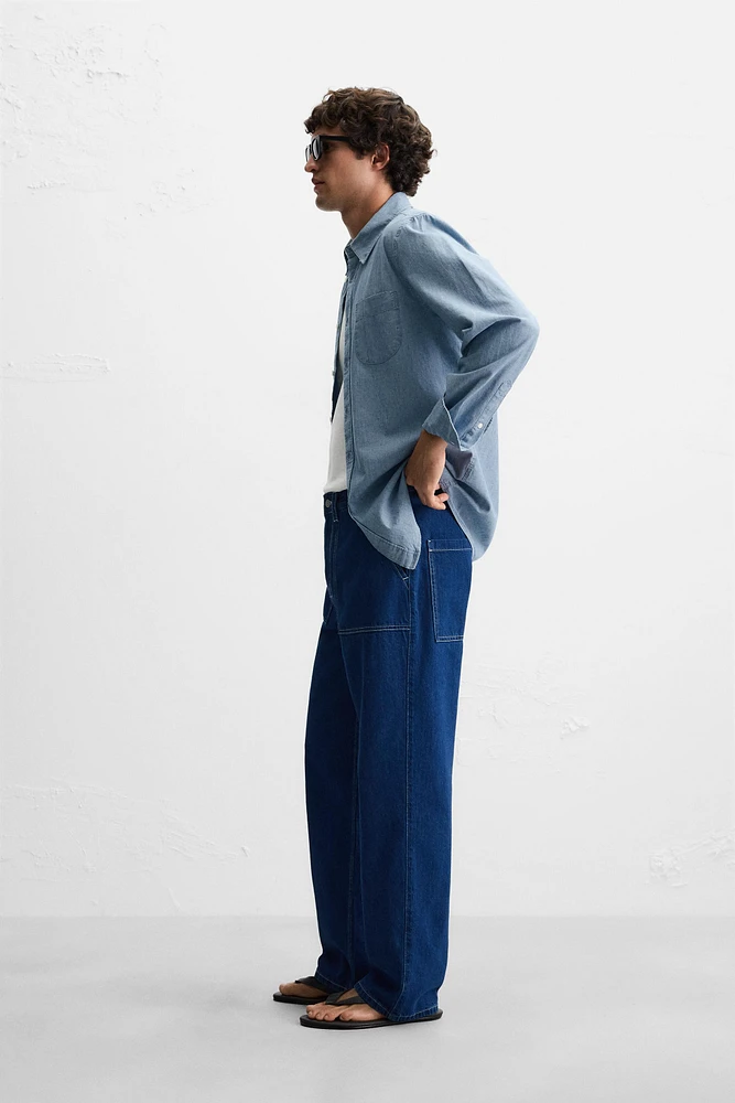 TEXTURED CHAMBRAY SHIRT