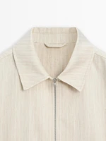 Veste bomber à rayures en coton mélangé