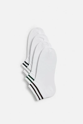 FOUR-PACK OF STRIPED ANKLE SOCKS