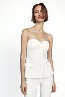 COMBINATION SATIN EFFECT BUSTIER TOP
