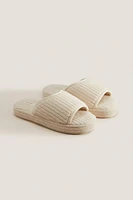 CHAUSSONS FLATFORM TISSU BOUCLÉ