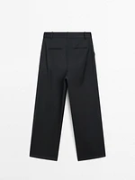 Straight-leg cool wool trousers