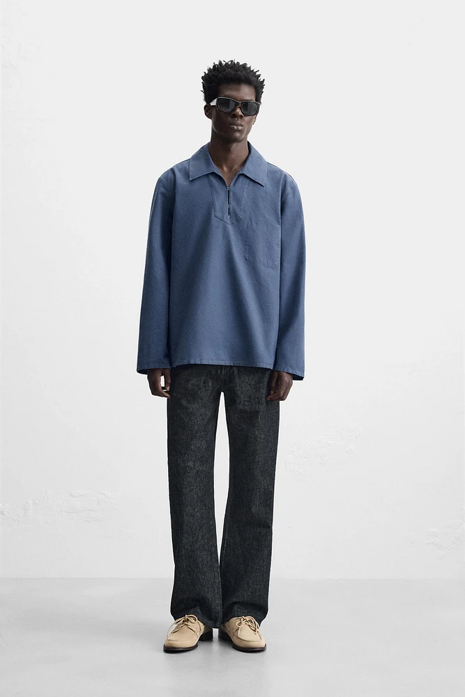WASHED SMOCK OVERSHIRT