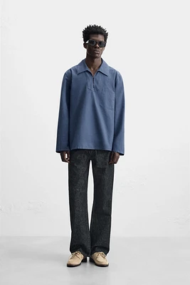 WASHED SMOCK OVERSHIRT