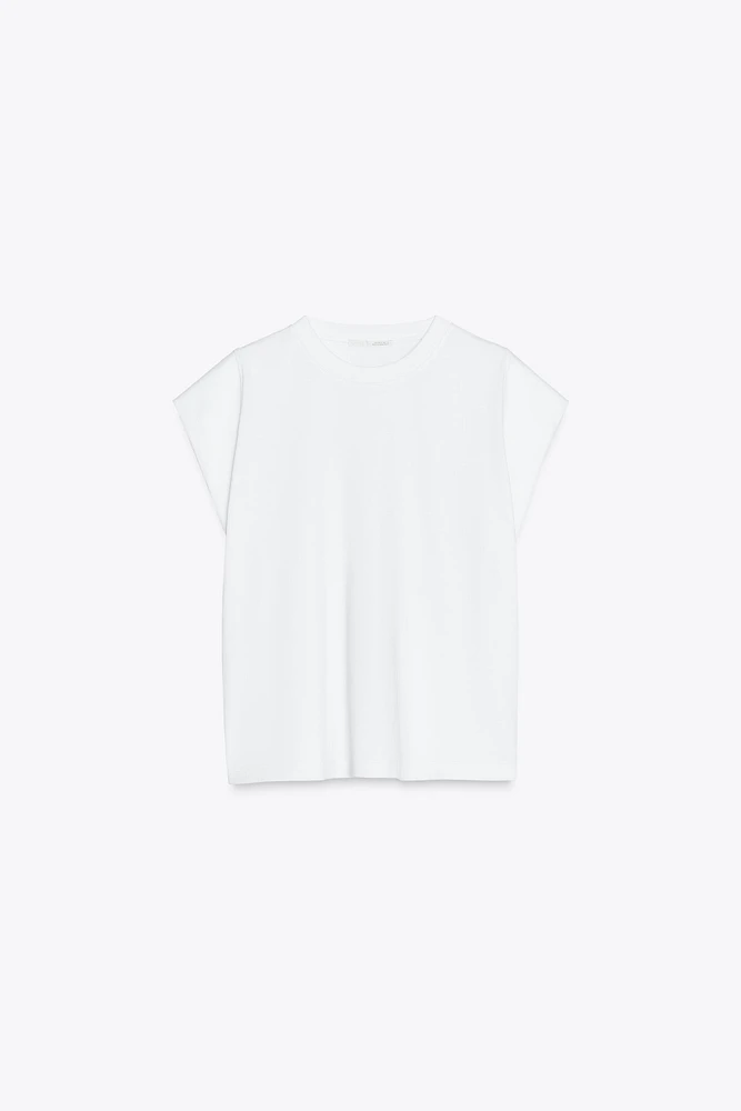 T-SHIRT SANS MANCHES EFFET DÉLAVÉ