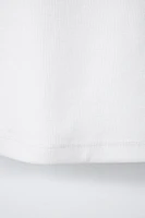 CONTRAST TEXT RIBBED T-SHIRT