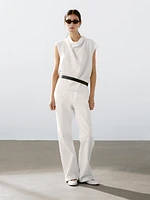 Flowing blouse with draped collar