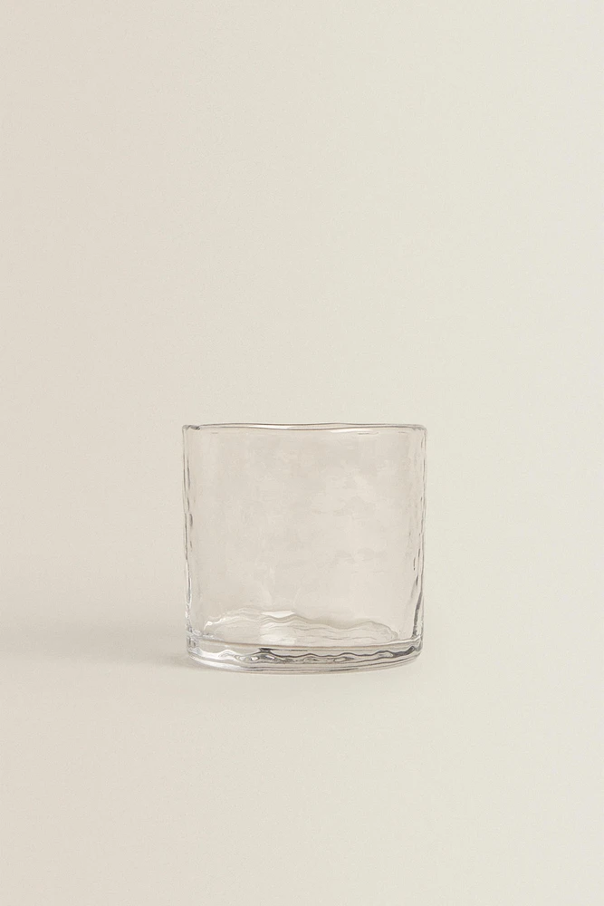VERRE EN VERRE RECYCLABLE MARTELÉ