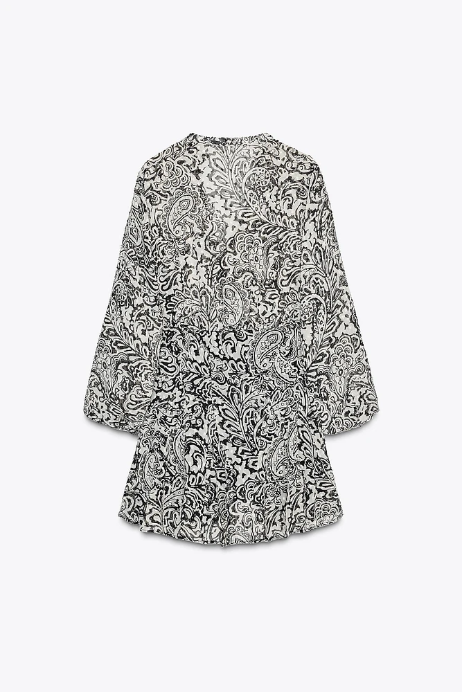 PRINTED SWISS DOT DRESS