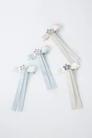 LOT DE QUATRE PINCES CLIP LACET FLEUR