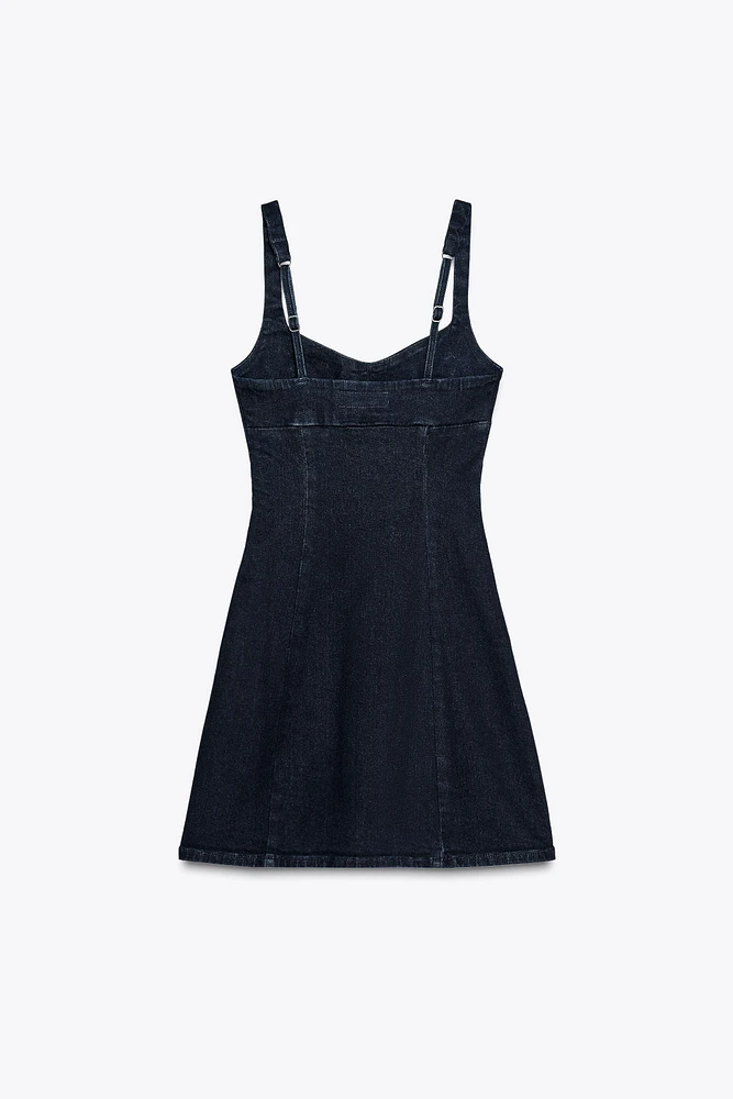 Z1975 STRAPPY DENIM MINI DRESS