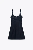 Z1975 STRAPPY DENIM MINI DRESS