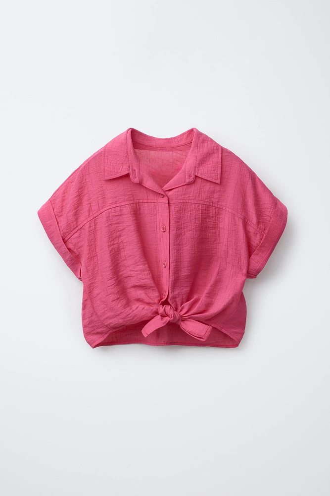 TEXTURED KNOT SHIRT