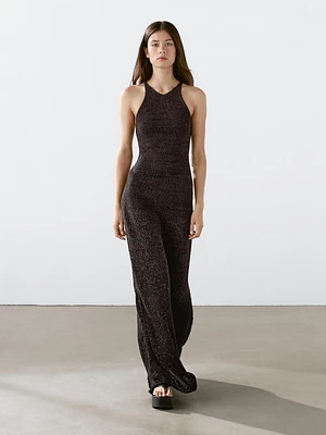 Robe longue coton en maille