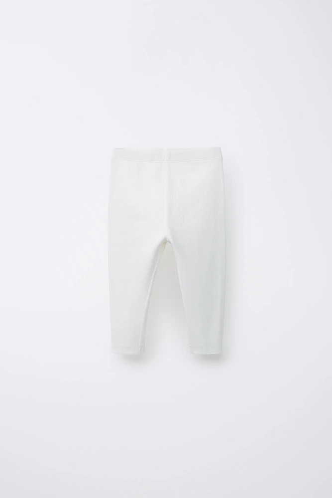 TWO-PACK OF RIBBED LEGGINGS WITH CARAVAN PRINT