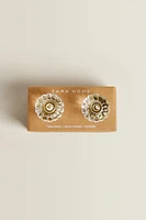 LOT BOUTONS DE PORTE ACRYLIQUE FLEUR (LOT DE 2)