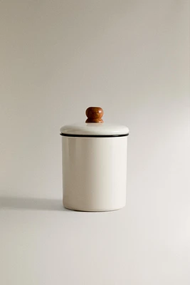 SMALL ENAMELED PET TREATS JAR