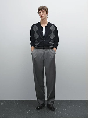 Pantalon relaxed fit laine froide